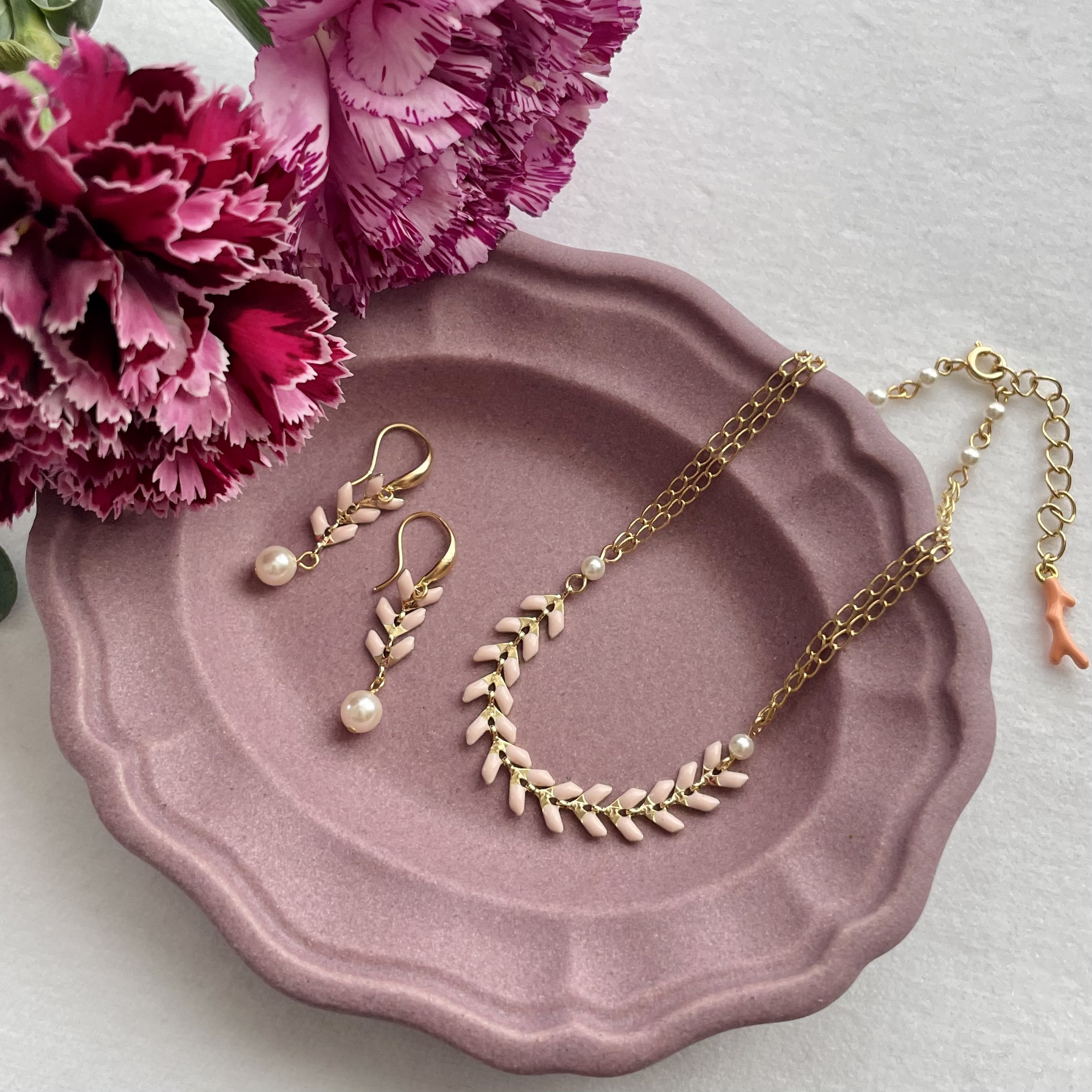 アンクレット&ピアスセット -Baby pink-