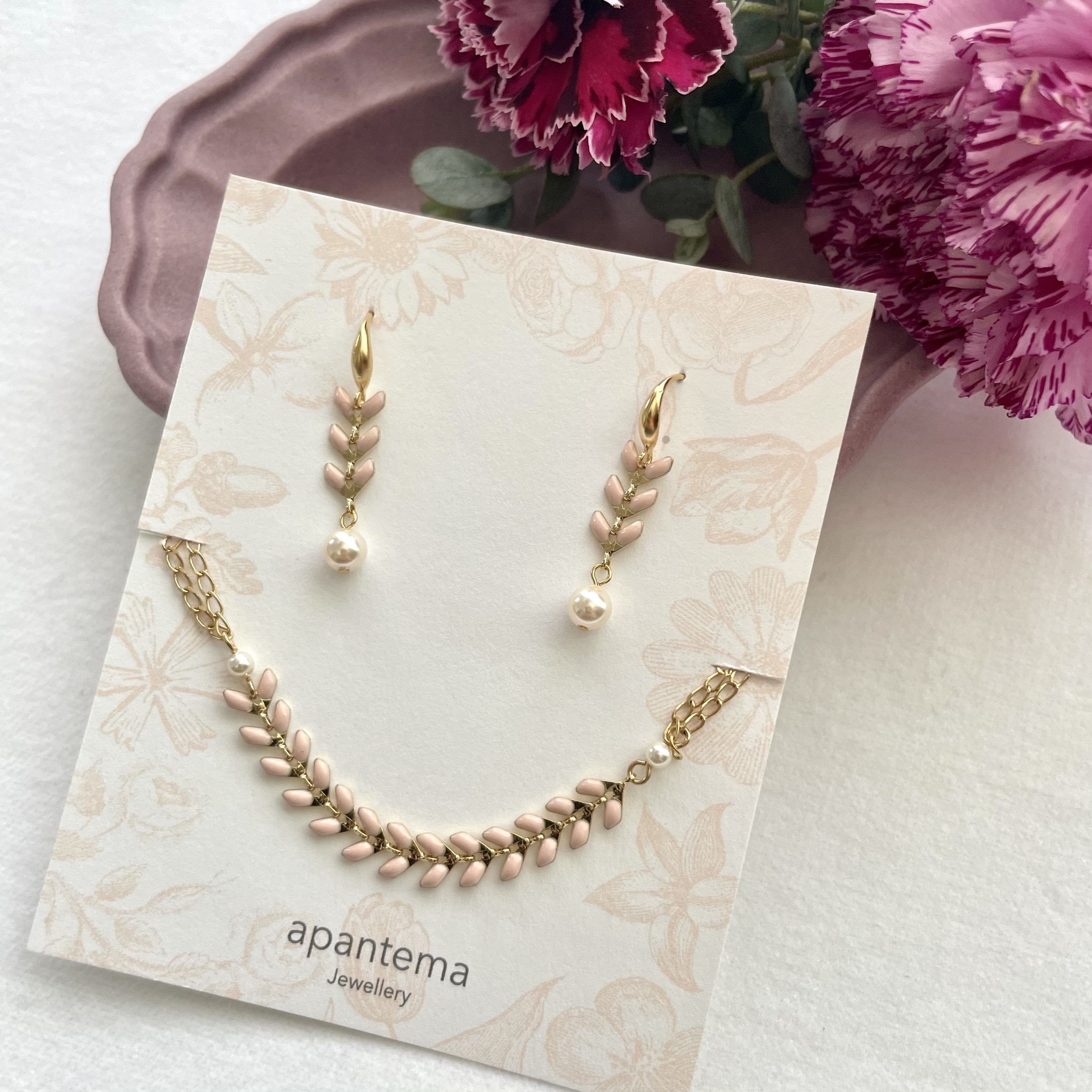 アンクレット&ピアスセット -Baby pink-