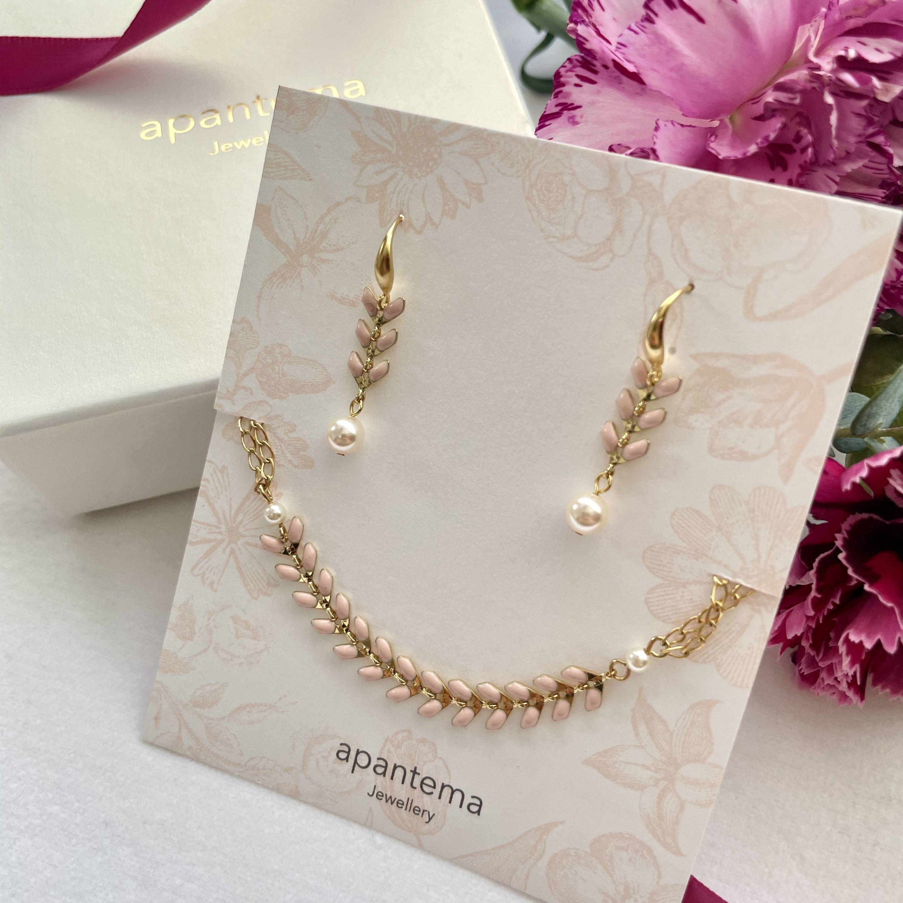 アンクレット&ピアスセット -Baby pink-