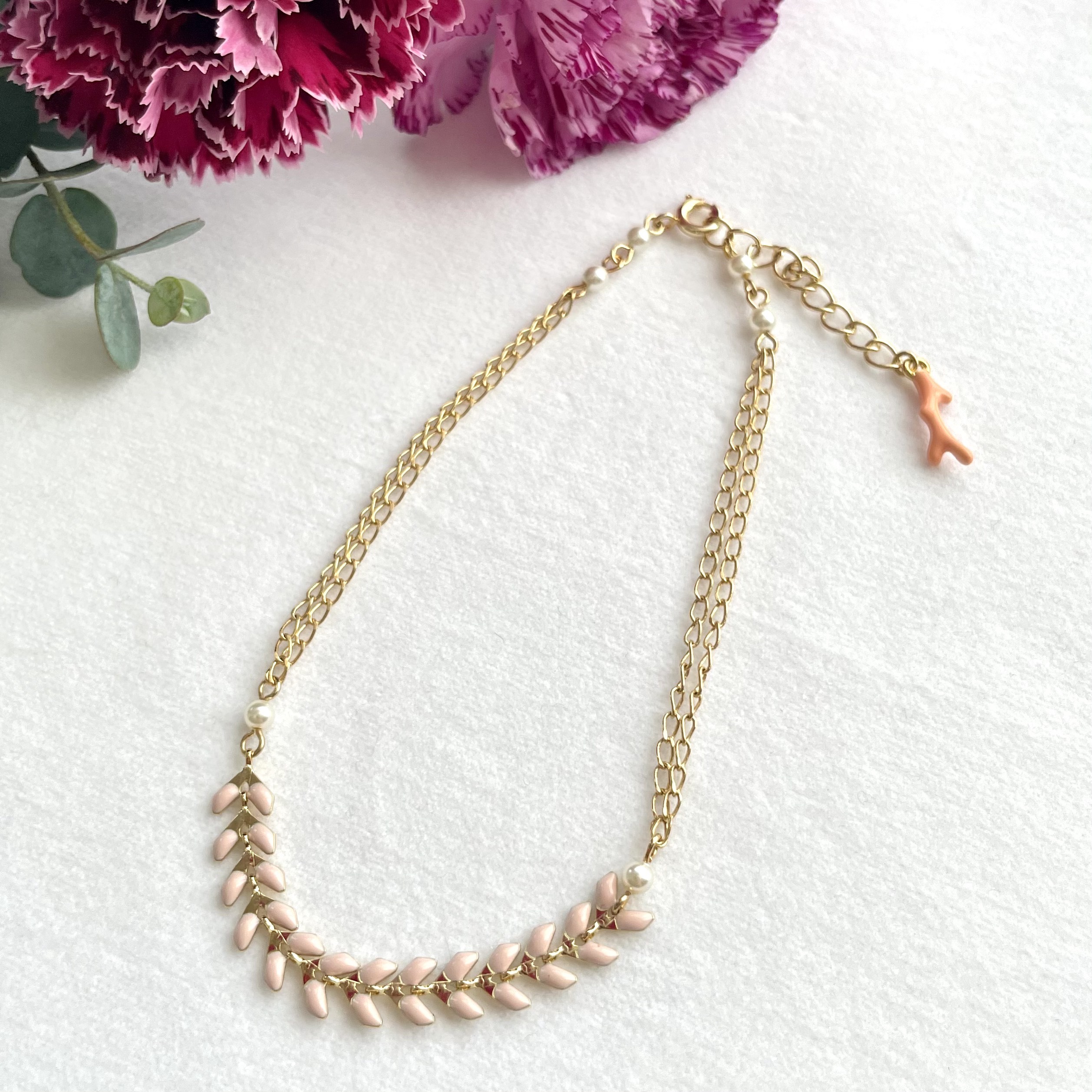 アンクレット&ピアスセット -Baby pink-