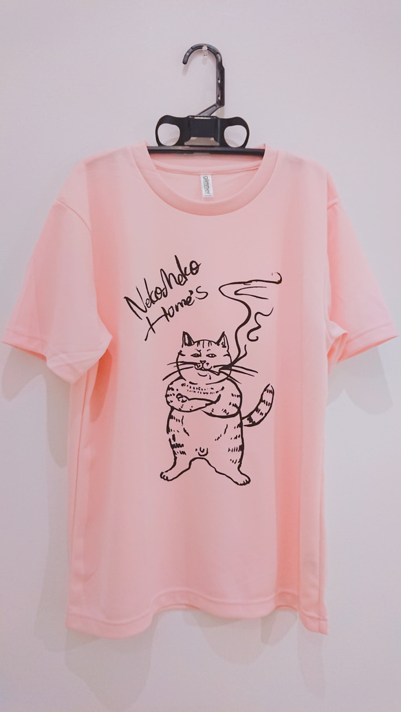『4年保証』 メンズMsizeピンク ワイルドねこTシャツ Tシャツ 通販 もすたん トップス