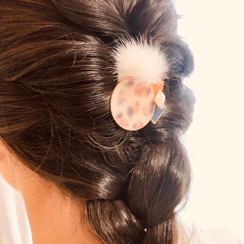 アニマル柄 ヒョウ柄 秋 ヘアカフ ポニーフック ヘアアクセサリー