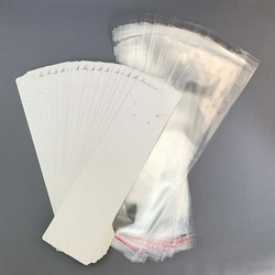新作◆ネックレス台紙　シンプルホワイト+OPP袋付き　20セット 1枚目の画像