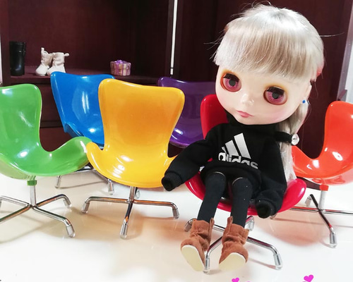 ＊Petit E＊長椅子  ブライス リカちゃん ドールに 格子椅子（茶シャビー） リカちゃん＆ブライスサイズ - Smile