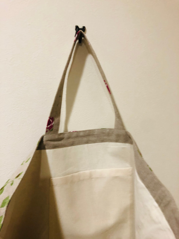手書き風リネンのトートバッグ【受注製作】 2枚目の画像