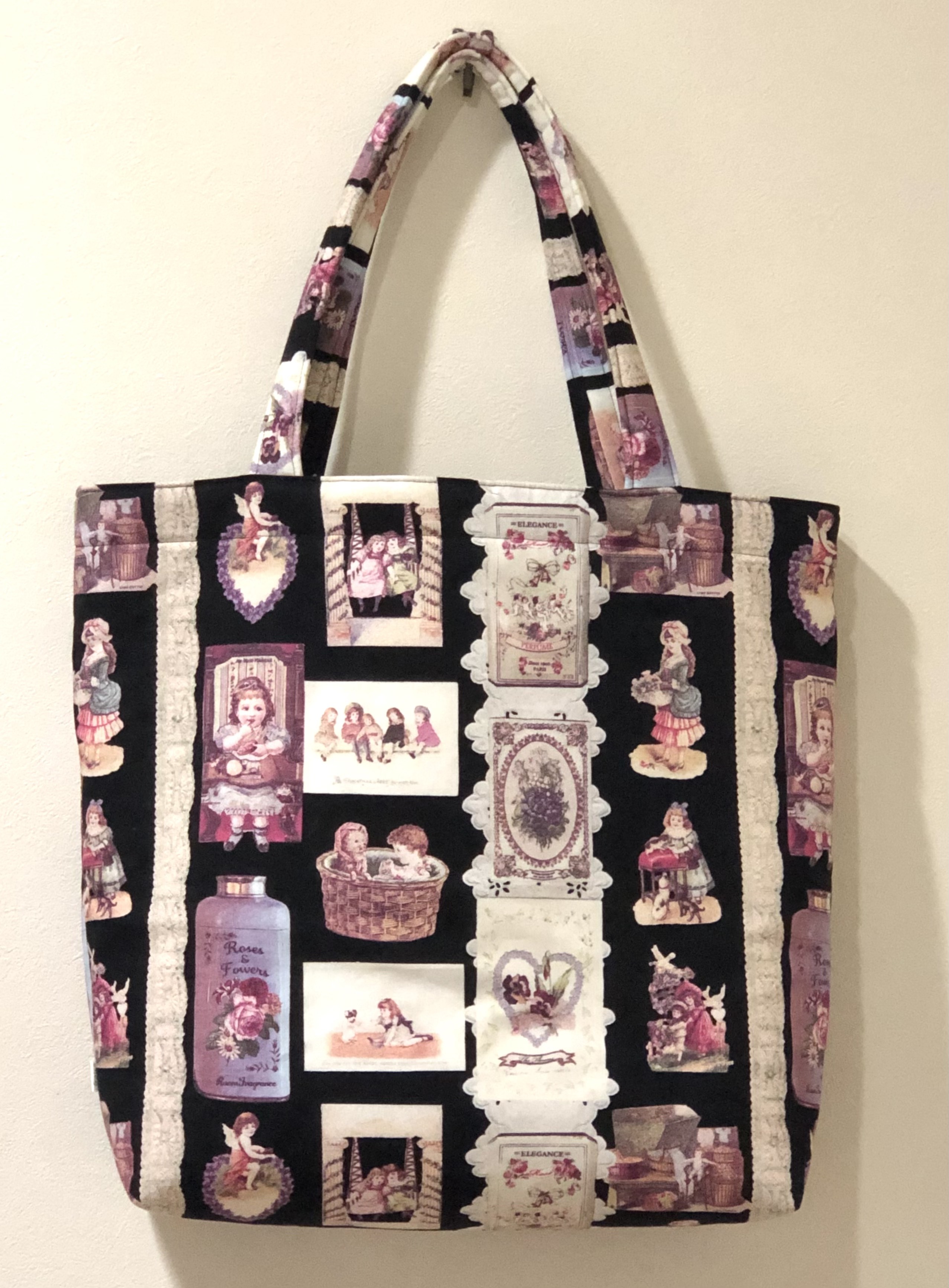 ヴィクトリアンバック　ハンドメイド ヴィクトリアントートバッグ BLACK 【受注製作】 トートバッグ