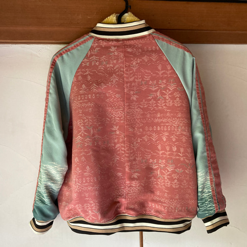 スカジャン リバーシブル 着物リメイク 鼓刺繍 呉服リメイク