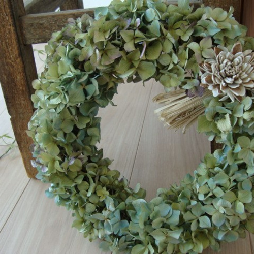 上高地の彩りあじさい紫陽花のドライフラワーリース2☆お礼・お祝い  