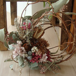 アケビづるのライラック香るエレガントリース　ドライフラワー 0_462b8867b54ff407cf821bed1f12