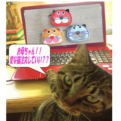 【送料無料】猫顔ポーチ エナメル 猫グッズ 猫雑貨 6枚目の画像