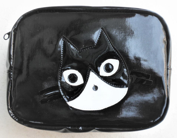 ー品販売  猫 ブラック ハチワレ猫のポーチ 雑貨 好き モチーフ 柄 グッズ 財布・ケース・小物入れ