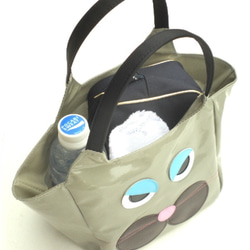 グレ－ ふてくされ猫 トートバッグ 小さめ レディース 手提げバッグ 小物 猫柄 猫雑貨 猫グッズ 好き プレゼント 3枚目の画像
