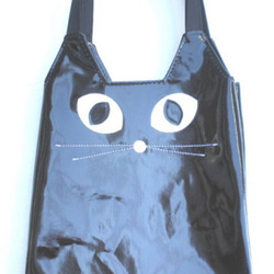 猫 バッグ レディース ペットボトル 水筒 カバー ケース 500m 猫グッズ 雑貨 プレゼント かわいい猫型 ブラック 4枚目の画像