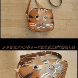 【送料無料】デブ猫のミニショルダー　猫　ネコ　ねこ　雑貨　グッズ　柄　猫顔バッグ 2枚目の画像