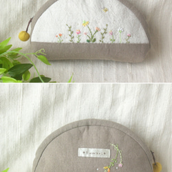 小花刺繍ミニポーチ《3種》受注制作 4枚目の画像