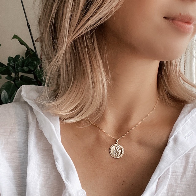 14kgf メダイ　コインチャーム　ネックレス