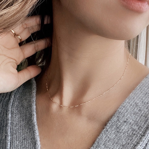 14kgfデザインチェーン 選べる長さ シンプル スキンジュエリー 14kgf