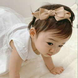 ファミリア風チェックリボンヘアバンド ヘアクリップ ベビー服