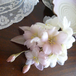 再販＊シルクの桜＊花枝のコサージュ01 2枚目の画像