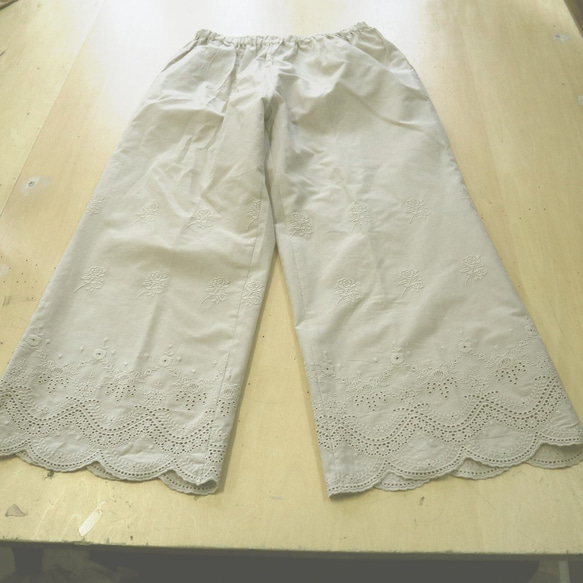 漂亮的扇形蕾絲褲 新顏色米色 Inseam 50，60 厘米 M ~ 2L，3L ~ 5L 小訂單是可能的！ 第5張的照片