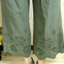 漂亮的扇形蕾絲褲 新顏色 綠色 卡其色 Inseam 50，60 厘米 M ~ 2L，3L ~ 5L 小訂單是可能的！ 第2張的照片