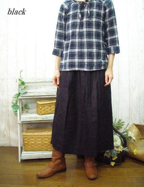 【５色展開・M〜5L】ロング丈のリネン１００％のスカートM～２L,３L～５Lの２サイズからお選びください
