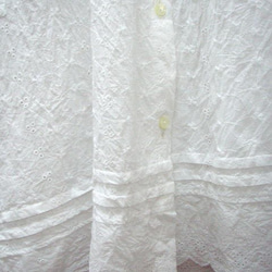 白花柄コットンレース・スカラップ・パーカーワンピース　　M～２L,３L～５Lサイズ 5枚目の画像