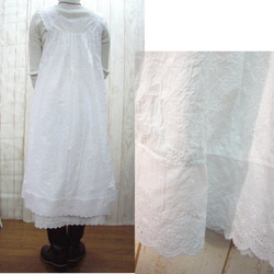 [M-2L/3L-5L/2種尺寸可供選擇] 白色花卉圖案蕾絲內搭吊帶洋裝/長款 日本製造 也接受少量訂單！ 第3張的照片