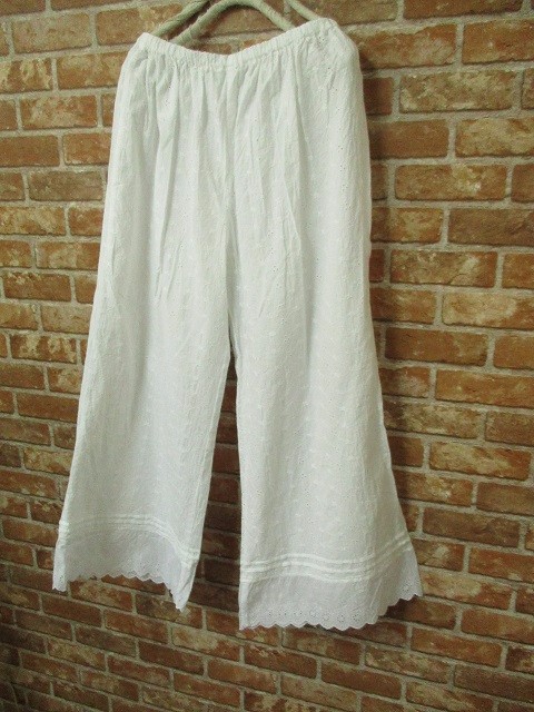 【2サイズ/M～２L/３L～５L】【股下５０と6４センチから】白 総花柄レースペチコートパンツ/白　プチオーダーもOK! 5,520円