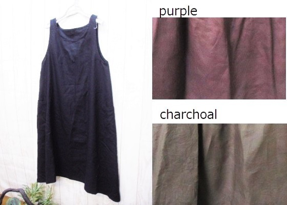 [從 M 到 5L] 100% 亞麻帳篷線吊帶連身裙 有 6 種顏色可供選擇 小訂單可以 第6張的照片