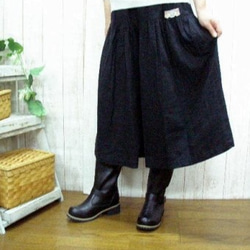 超柔雙層紗裙裙褲黑色M~2L 3L~5L 第5張的照片