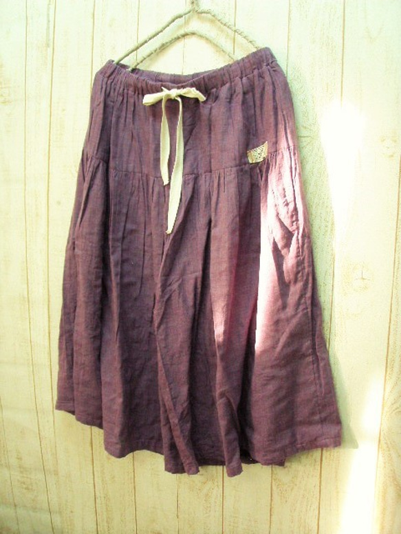 非常柔軟的雙層紗裙和裙褲紫色從M到2L，3L到5L 第1張的照片