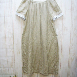 ♪ 預購 Soft W 紗布短袖蕾絲聚攏連衣裙 請從 2 種顏色中選擇 M-5L 小訂單可用 第4張的照片
