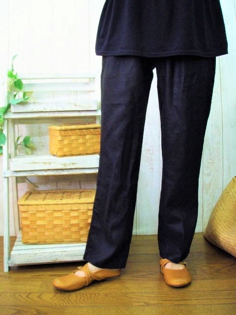 【M～２L/３L～５L/選べるサイズ】【お色は4色】リネンゆったりパンツ　日本製  プチオーダーもOK！