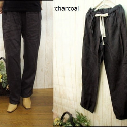 [M-2L/3L-5L/尺寸可供選擇] [4種顏色] 寬鬆亞麻褲 日本製造 也接受小訂單！ 第3張的照片