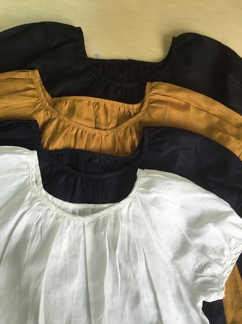 【お色は4色　M～２L、３L～４L，５L～６L】ふんわり袖のリネンブラウス　プチオーダーOK！