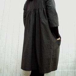 [M-L/2-3L/3-4L/4-5L] Half linen mod parker coat [off-white/black 第4張的照片