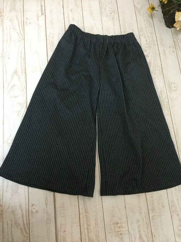 [M-2L] [3L-5L] 條紋羊毛針織半裙褲 [炭灰色] 小訂單 ok 第9張的照片