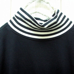 [M-2L] [3L-5L] 2 種尺寸 黑色運動衫和邊框海龜連身裙 日本製造 也接受少量訂單 第4張的照片