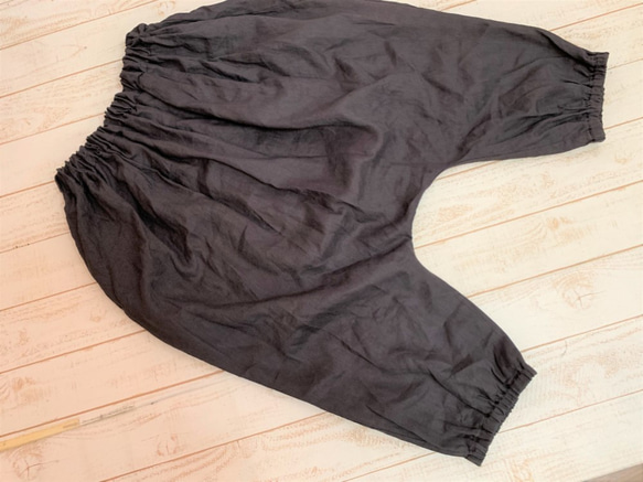 [M ~ 2L, 3L ~ 5L] 成人亞麻羚羊褲 寬鬆長款 木炭亞麻 100% 小訂單可以 第7張的照片