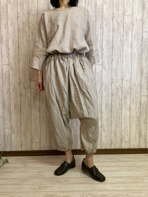 ネストローブ/麻/ゆったりサルエルパンツ/Free ネストローブ/麻/ゆったりサルエルパンツ/Free