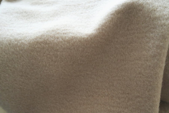 【送料無料】ノーカラー　圧縮ニットの厚手ウール　羽織りロングボレロコート　キャメルベージュ　M～６L　 9枚目の画像
