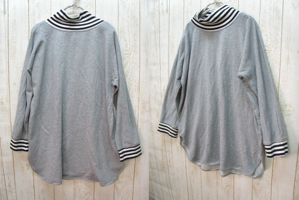 【Ｍ～２L 】【３L～５Ｌ】２サイズ展開！グレースウェットとボーダータートルのチュニック　プチオーダーもOK