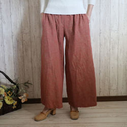 【数量限定SALE！】コットンロングガウチョ 　コーラル系　 1枚目の画像