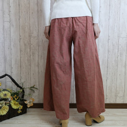 【数量限定SALE！】コットンロングガウチョ 　コーラル系　 4枚目の画像