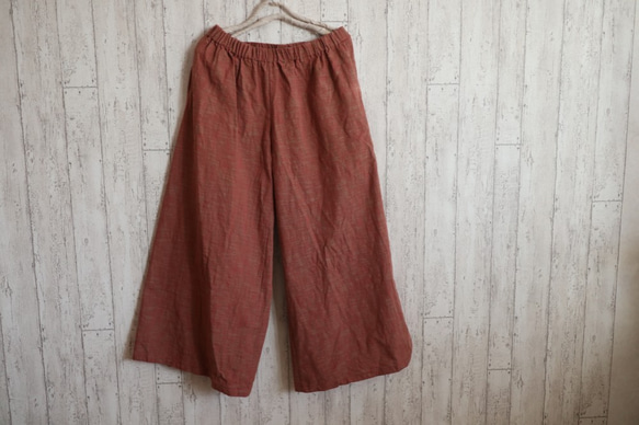 【数量限定SALE！】コットンロングガウチョ 　コーラル系　 5枚目の画像