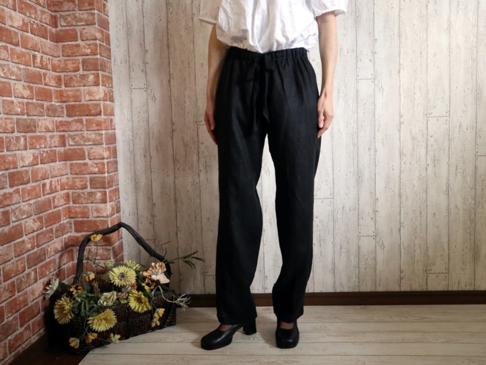 【Ｍ～５Ｌ・４サイズ】黒リネン　ボレロJK＆パンツセット【送料無料】七五三・卒業・冠婚葬祭　プチオーダーも