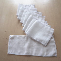 不織布よりお得♪　繰り返し洗って使える　インナーマスク8枚セット　清潔な白のWガーゼ　　縫製職人制作 8枚目の画像