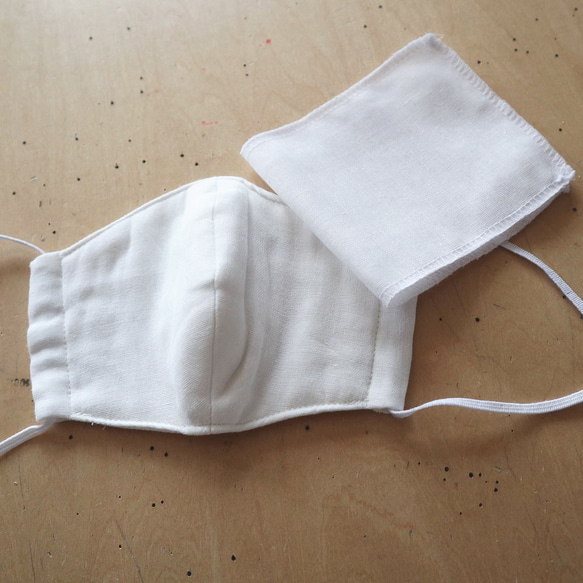 不織布よりお得♪　繰り返し洗って使える　インナーマスク8枚セット　清潔な白のWガーゼ　　縫製職人制作 9枚目の画像