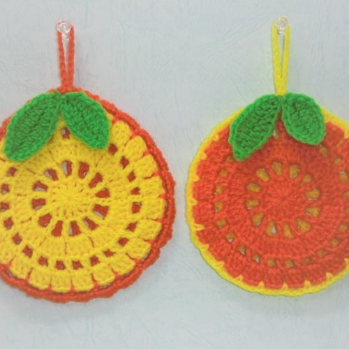 アクリルたわし‐フルーツセット(オレンジ) その他キッチン小物